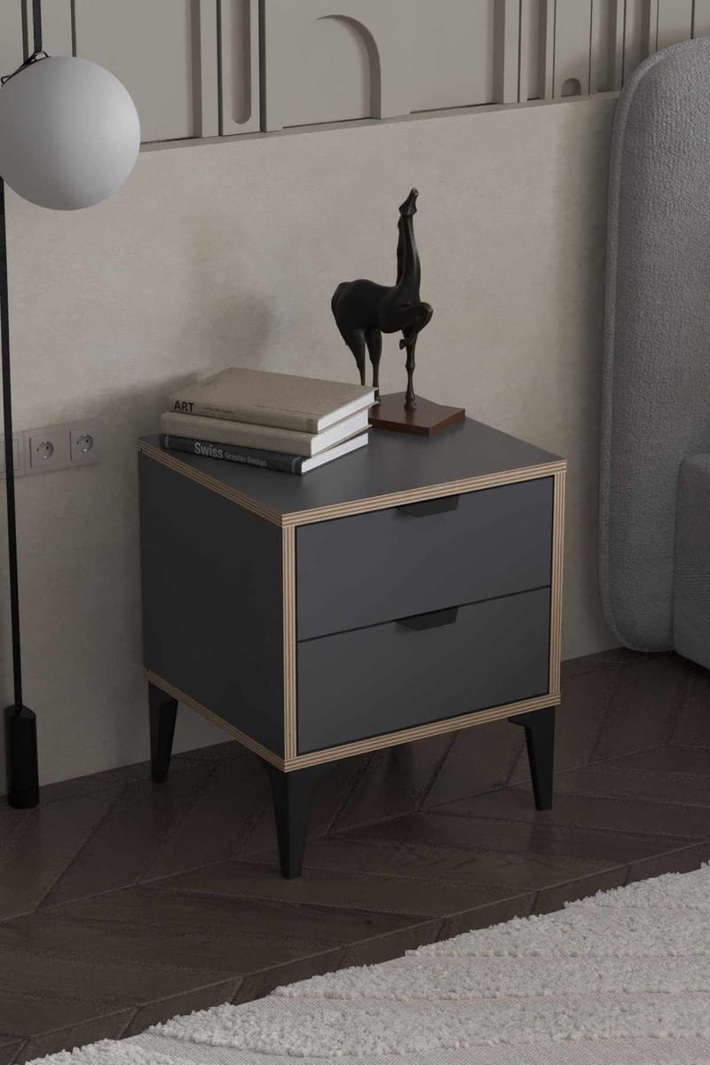 Olyros natbord 45 cm - Antracit - Møbler - Borde - Aflastningsbord - Sengebord