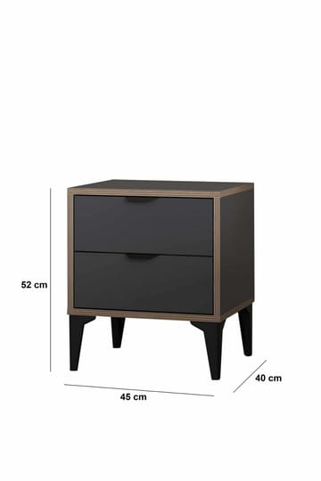 Olyros natbord 45 cm - Antracit - Møbler - Borde - Aflastningsbord - Sengebord