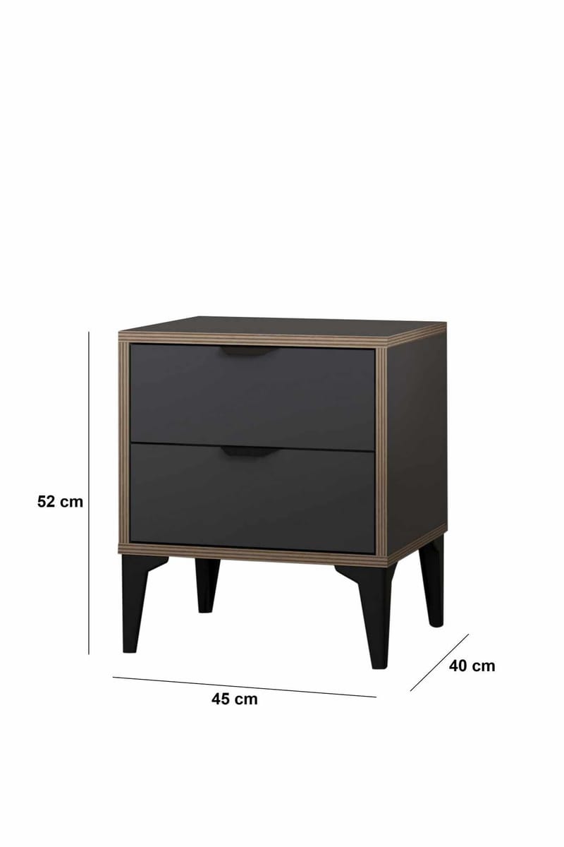 Olyros natbord 45 cm - Antracit - Møbler - Borde - Aflastningsbord - Sengebord