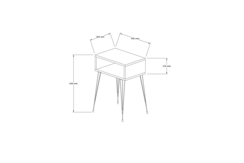 Omren Natbord 45 cm - Eg/Sort - Møbler - Borde - Aflastningsbord - Sengebord