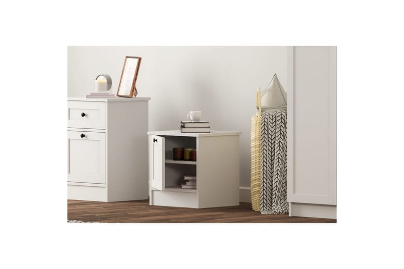 Ovril Natbord 45 cm - Mat Hvid - Møbler - Borde - Aflastningsbord - Sengebord