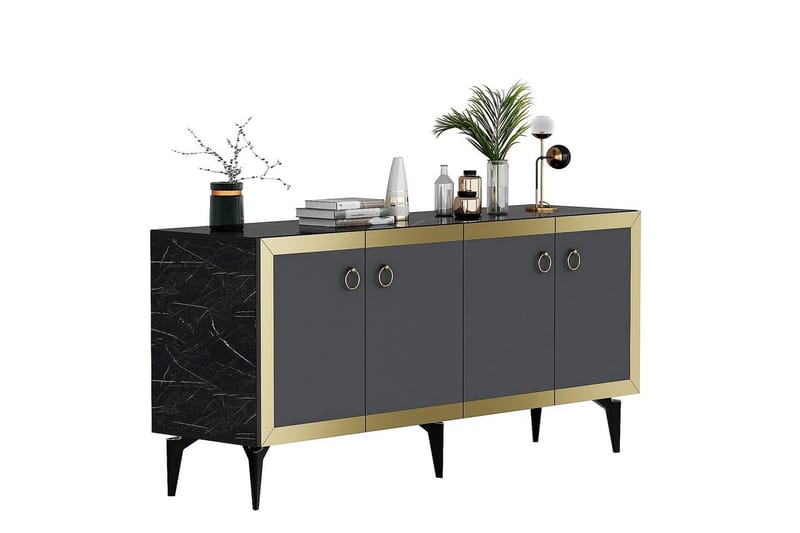 Petrolla Konsolbord 150 cm - Guld/Sort/Antracit - Møbler - Borde - Aflastningsbord - Entrébord