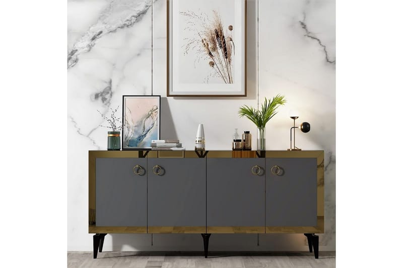 Petrolla Konsolbord 150 cm - Guld/Sort/Antracit - Møbler - Borde - Aflastningsbord - Entrébord