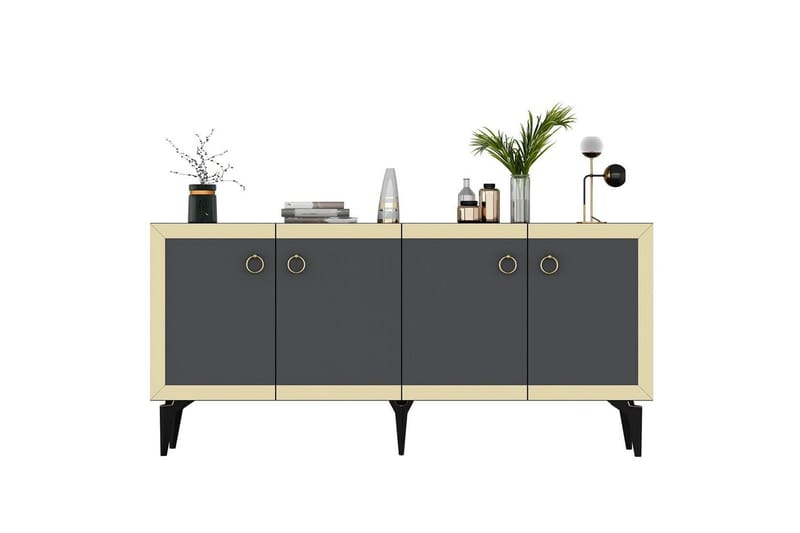 Petrolla Konsolbord 150 cm - Guld/Sort/Antracit - Møbler - Borde - Aflastningsbord - Entrébord