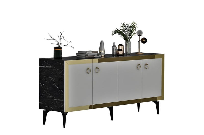 Petrolla Konsolbord 150 cm - Guld/Sort/Hvid - Møbler - Borde - Aflastningsbord - Entrébord