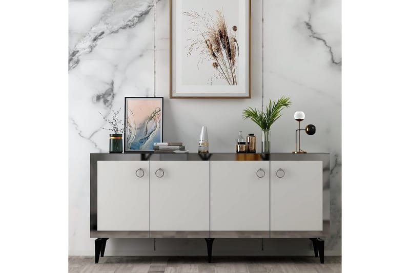 Petrolla Konsolbord 150 cm - Sort/Hvid/Sølv - Møbler - Borde - Aflastningsbord - Entrébord
