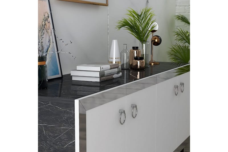 Petrolla Konsolbord 150 cm - Sort/Hvid/Sølv - Møbler - Borde - Aflastningsbord - Entrébord