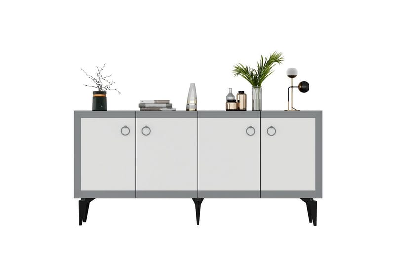 Petrolla Konsolbord 150 cm - Sort/Hvid/Sølv - Møbler - Borde - Aflastningsbord - Entrébord