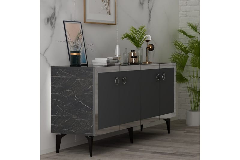 Petrolla Konsolbord 150 cm - Sort/Sølv/Antracit - Møbler - Borde - Aflastningsbord - Entrébord