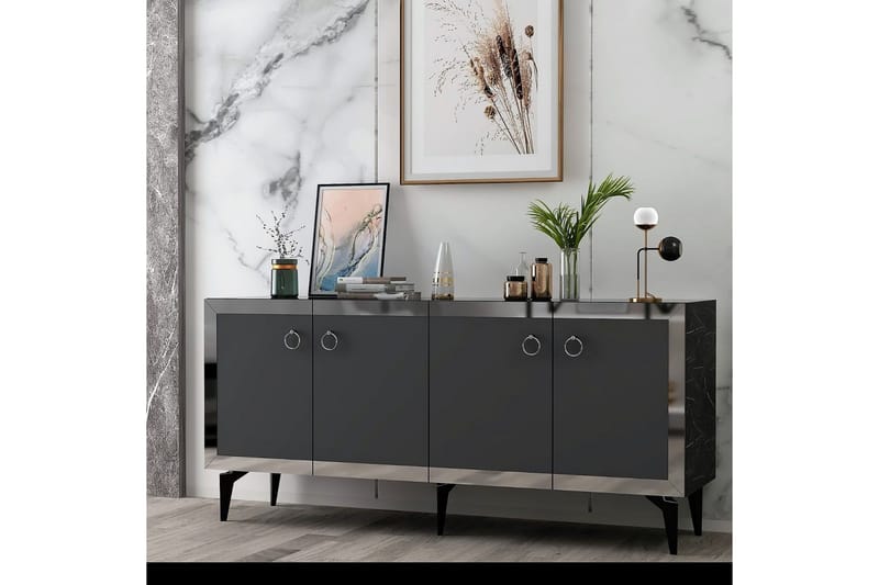Petrolla Konsolbord 150 cm - Sort/Sølv/Antracit - Møbler - Borde - Aflastningsbord - Entrébord