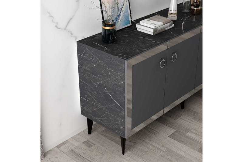 Petrolla Konsolbord 150 cm - Sort/Sølv/Antracit - Møbler - Borde - Aflastningsbord - Entrébord