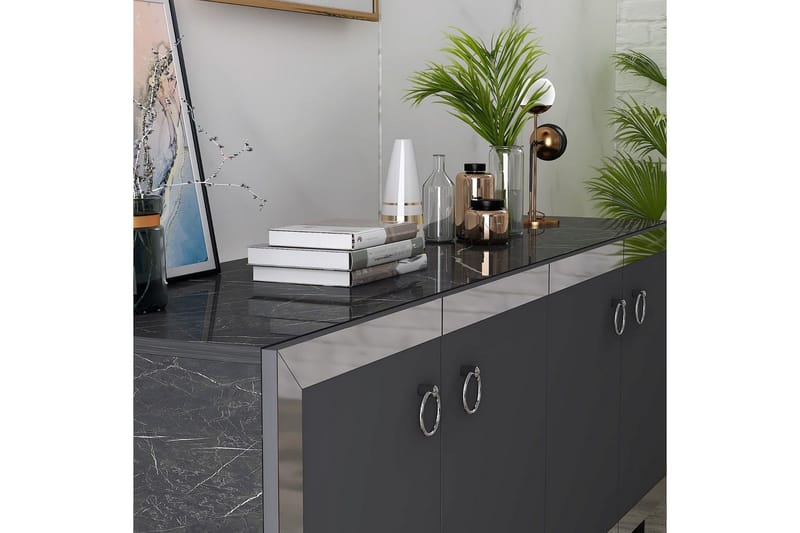 Petrolla Konsolbord 150 cm - Sort/Sølv/Antracit - Møbler - Borde - Aflastningsbord - Entrébord