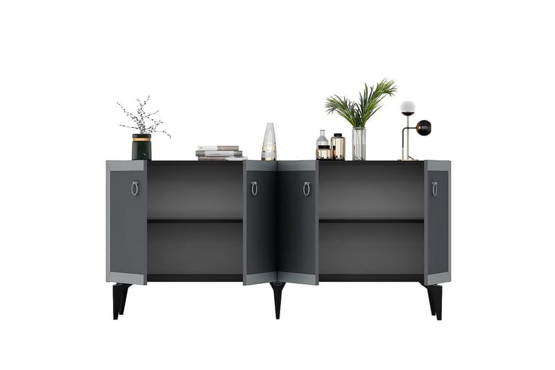 Petrolla Konsolbord 150 cm - Sort/Sølv/Antracit - Møbler - Borde - Aflastningsbord - Entrébord
