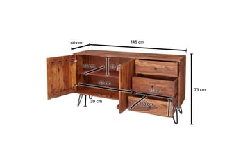 Piedestal Wohnling Brun, Svart - Opbevaring - Opbevaringsmøbler - Skænke & sideboards