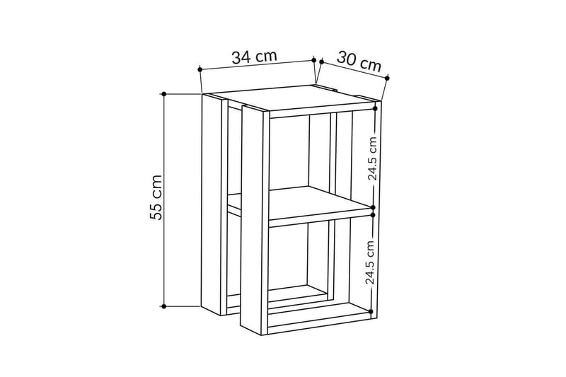 Quival Natbord 30 cm - Multifarvet - Møbler - Borde - Aflastningsbord - Sengebord