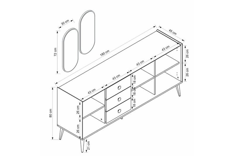 Ralor Konsolbord 180 cm - Hvid - Møbler - Borde - Aflastningsbord - Entrébord