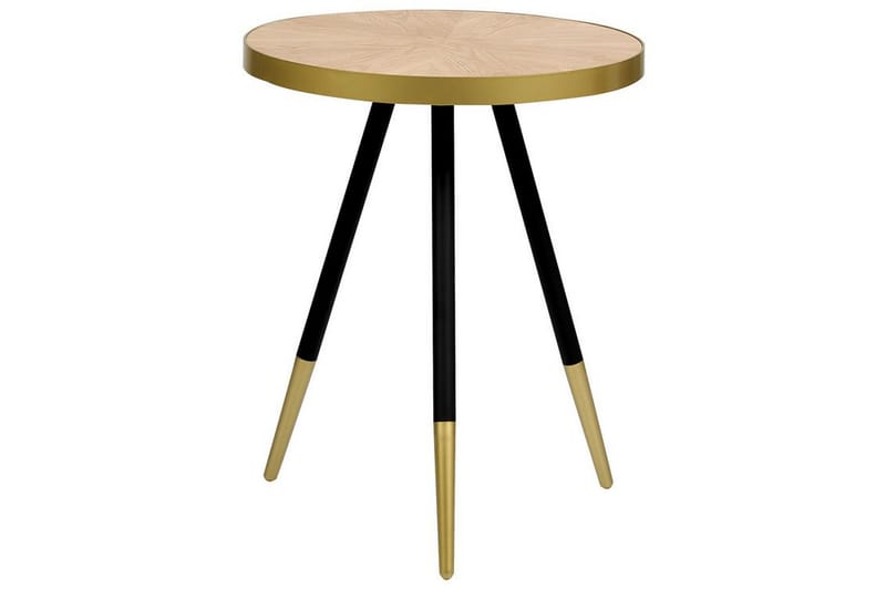 Ramonia Sidebord 40 cm - Lyst træ/Guld/Sort - Møbler - Borde - Aflastningsbord - Lampebord