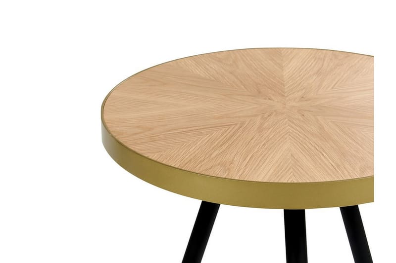 Ramonia Sidebord 40 cm - Lyst træ/Guld/Sort - Møbler - Borde - Aflastningsbord - Lampebord