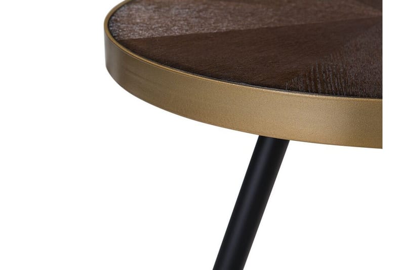Ramonia Sidebord 44 cm - Mørkt træ/Sort/Guld - Møbler - Borde - Aflastningsbord - Lampebord