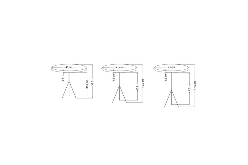 Ranko Indskudsbord 41 cm - Brun/Cremevhid/Antracit - Møbler - Borde - Aflastningsbord - Indskudsborde