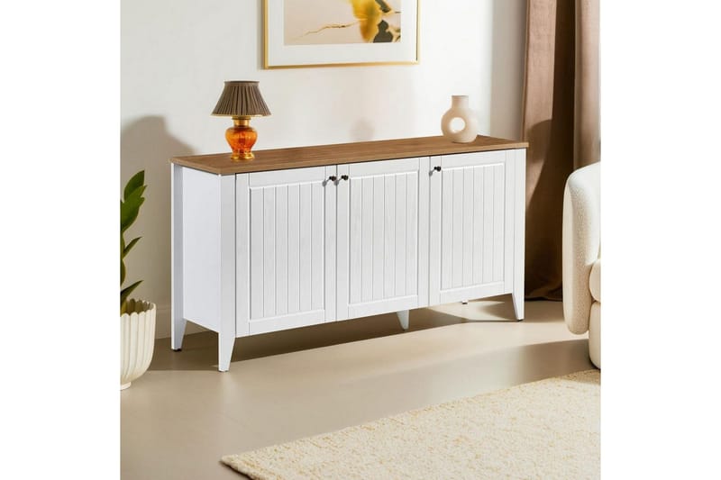 Ranko konsolbord 150 cm - Mellemfarvet træ/Hvid - Møbler - Borde - Aflastningsbord - Entrébord