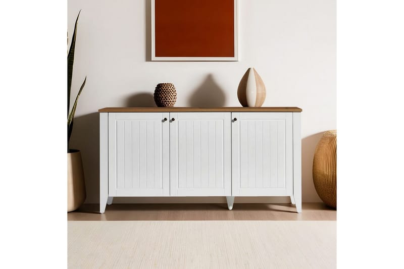 Ranko konsolbord 150 cm - Mellemfarvet træ/Hvid - Møbler - Borde - Aflastningsbord - Entrébord