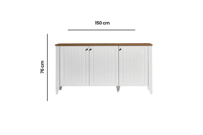 Ranko konsolbord 150 cm - Mellemfarvet træ/Hvid - Møbler - Borde - Aflastningsbord - Entrébord