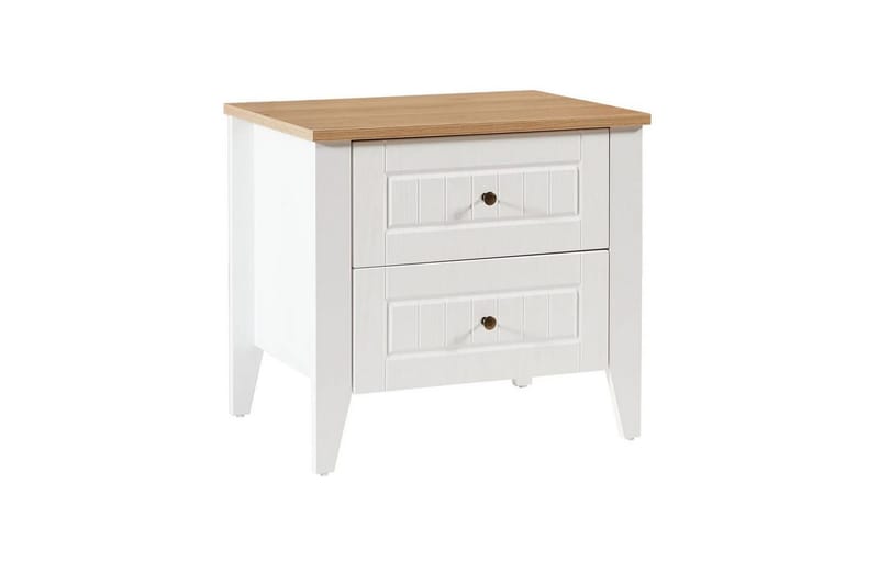 Ranko Natbord 60 cm - Mellemfarvet træ/Hvid - Møbler - Borde - Aflastningsbord - Sengebord