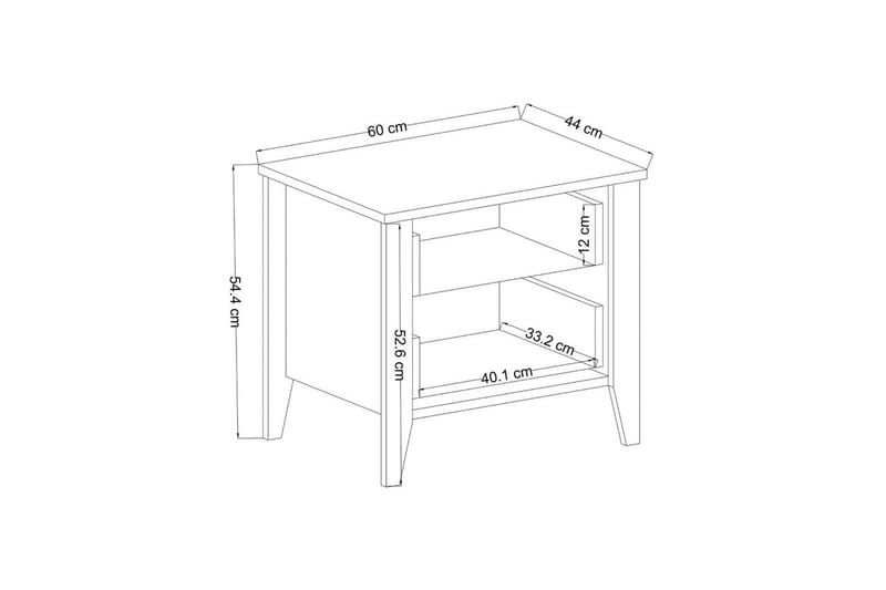 Ranko Natbord 60 cm - Mellemfarvet træ/Hvid - Møbler - Borde - Aflastningsbord - Sengebord