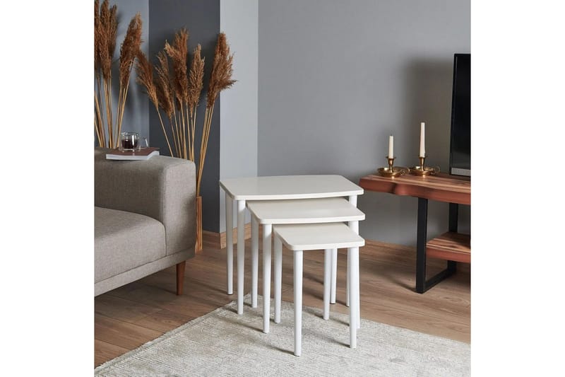 Ranko Nesting Bord 58 cm - Cremevhid - Møbler - Borde - Aflastningsbord - Indskudsborde