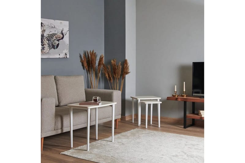 Ranko Nesting Bord 58 cm - Cremevhid - Møbler - Borde - Aflastningsbord - Indskudsborde