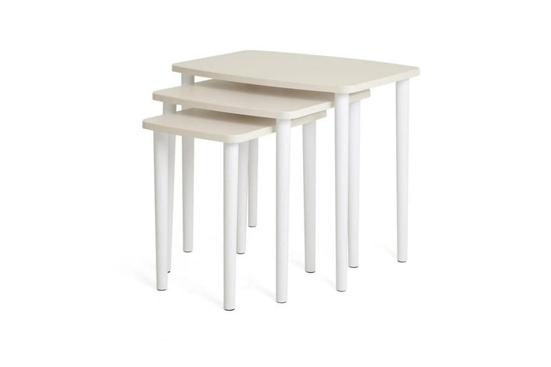 Ranko Nesting Bord 58 cm - Cremevhid - Møbler - Borde - Aflastningsbord - Indskudsborde