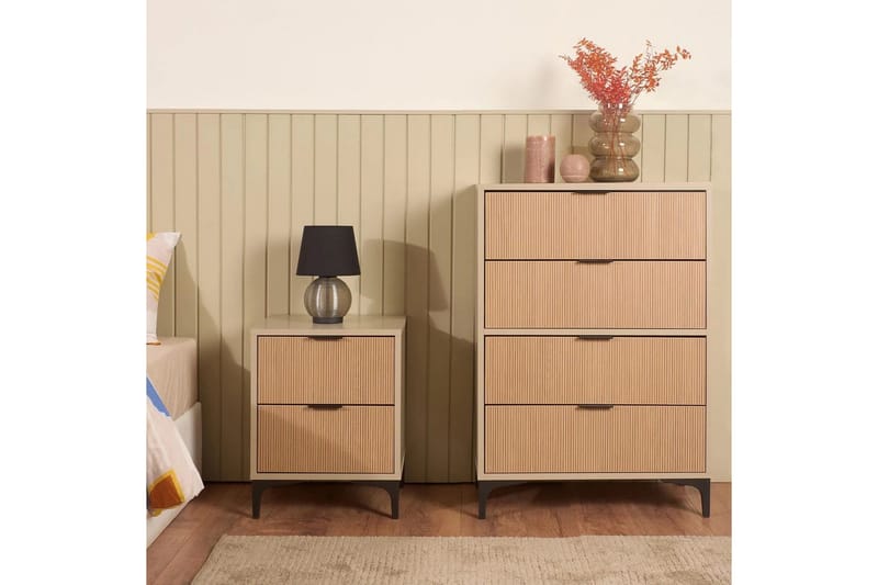 Ranko Sengeskab 45 cm - Natur/Sand - Møbler - Borde - Aflastningsbord - Sengebord