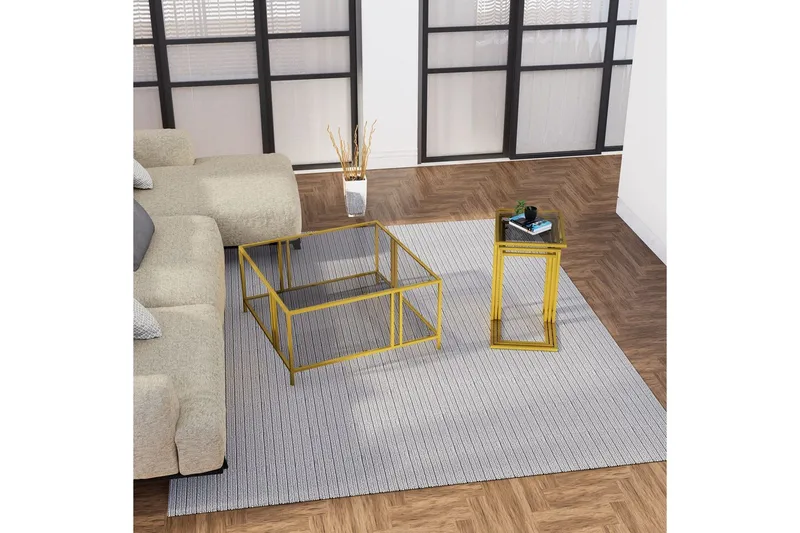 Ransdorp Sæt borde 42 cm - Guld - Møbler - Borde - Aflastningsbord - Indskudsborde