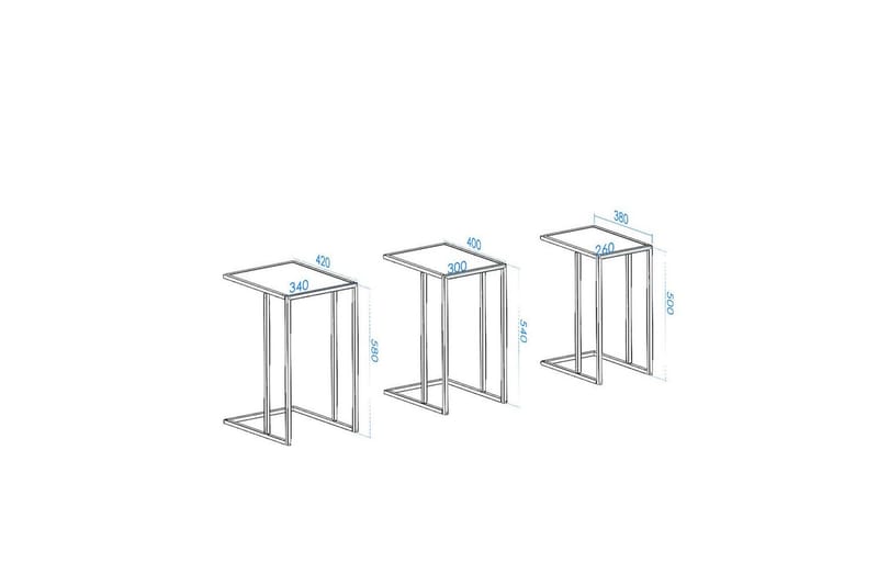 Ransdorp Sæt borde 42 cm - Guld - Møbler - Borde - Aflastningsbord - Indskudsborde