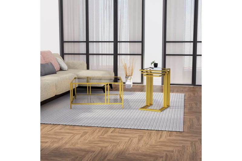 Ransdorp Sæt borde 42 cm - Guld - Møbler - Borde - Aflastningsbord - Indskudsborde