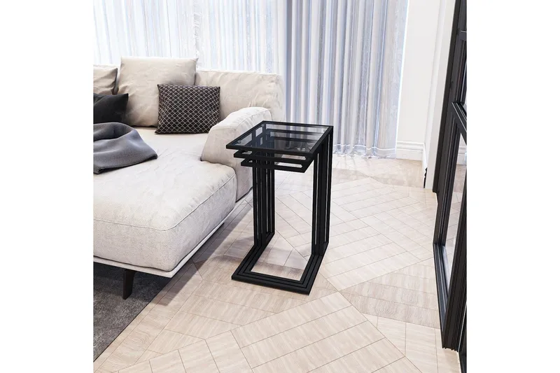 Ransdorp Sæt borde 42 cm - Sort - Møbler - Borde - Aflastningsbord - Indskudsborde