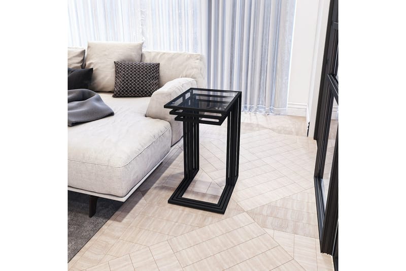 Ransdorp Sæt borde 42 cm - Sort - Møbler - Borde - Aflastningsbord - Indskudsborde