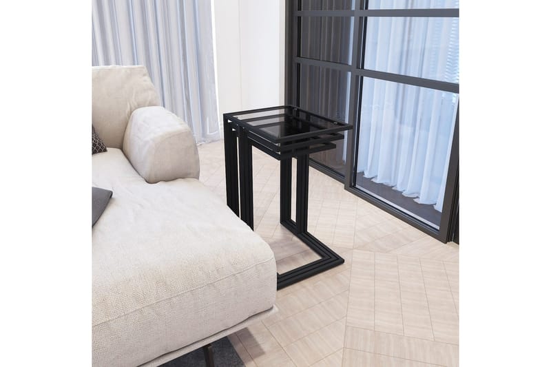 Ransdorp Sæt borde 42 cm - Sort - Møbler - Borde - Aflastningsbord - Indskudsborde