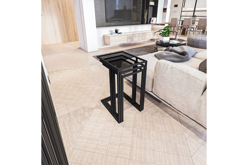 Ransdorp Sæt borde 42 cm - Sort - Møbler - Borde - Aflastningsbord - Indskudsborde