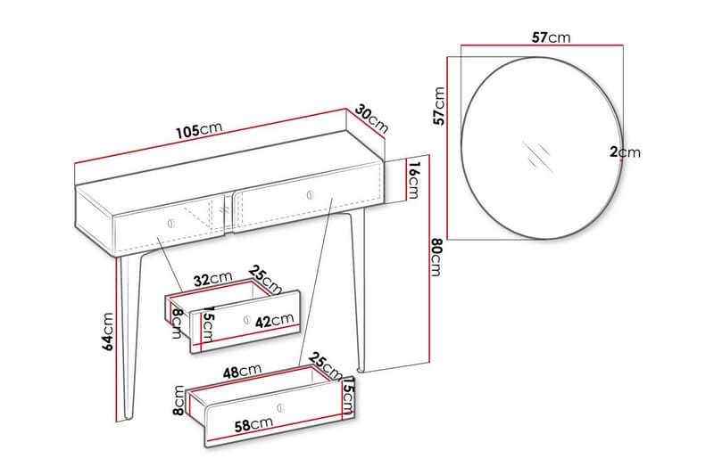Rathmore Sidebord 105 cm - Blå - Lampebord - Bakkebord & små borde