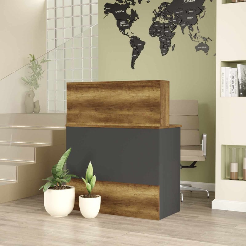 Receptionbord Skye Decor Bren (90 x 110 x 44,5 cm) Baroq antracit - Baroq og antracit - Møbler - Borde - Aflastningsbord - Entrébord