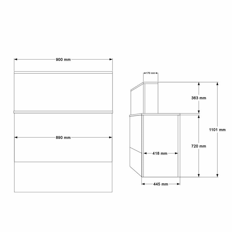 Receptionbord Skye Decor Bren (90 x 110 x 44,5 cm) Baroq antracit - Baroq og antracit - Møbler - Borde - Aflastningsbord - Entrébord