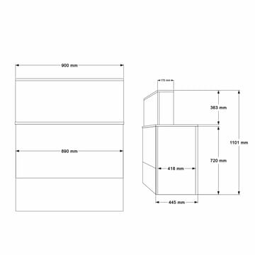 Receptionbord Skye Decor Bren (90 x 110 x 44,5 cm) Baroq antracit - Baroq/Antracit - Møbler - Borde - Aflastningsbord - Entrébord