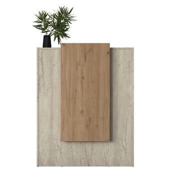 Receptionbord Wallxpert Cleo Shelf (90 x 110 x 40 cm) Travertin Valnød - Travertin og valnød - Møbler - Borde - Aflastningsbord - Entrébord