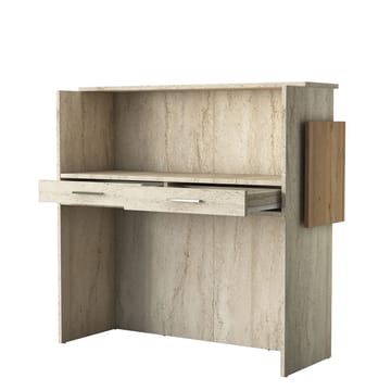 Receptionbord Wallxpert Dara (110 x 110 x 40 cm) travertin valnød - Travertin og valnød - Møbler - Borde - Aflastningsbord - Entrébord