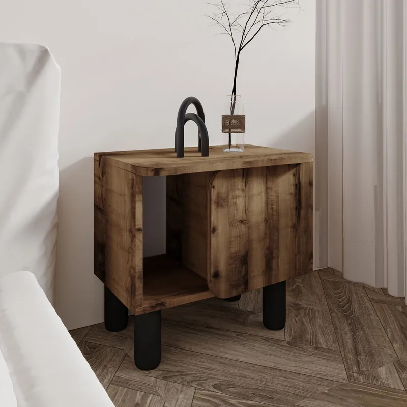 Relento Natbord 50x48,6x30 cm - Antik valnød - Møbler - Borde - Aflastningsbord - Sengebord