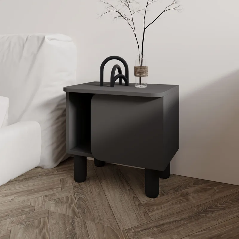 Relento Natbord 50x48,6x30 cm - Antracit - Møbler - Borde - Aflastningsbord - Sengebord