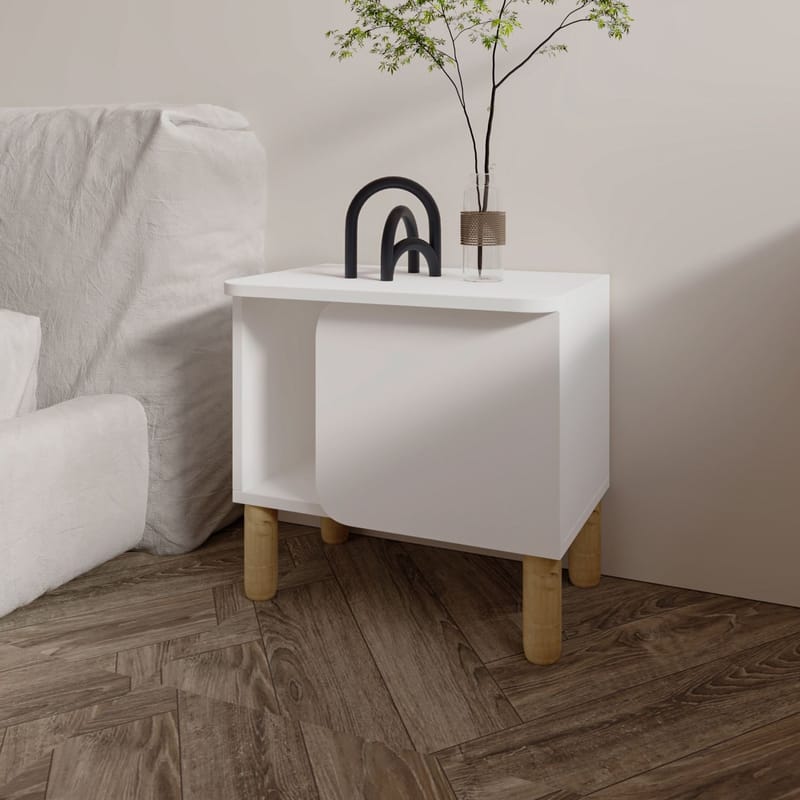 Relento Natbord 50x48,6x30 cm - Hvid - Møbler - Borde - Aflastningsbord - Sengebord