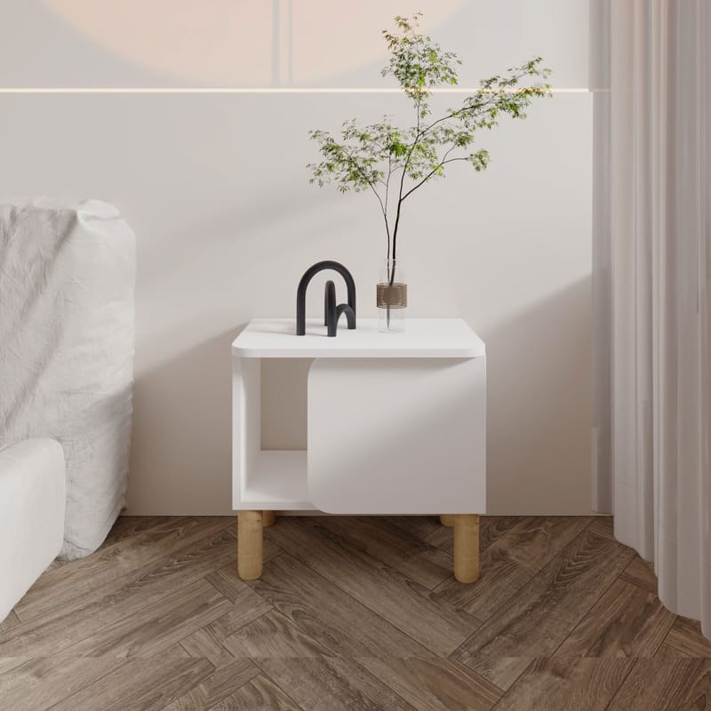 Relento Natbord 50x48,6x30 cm - Hvid - Møbler - Borde - Aflastningsbord - Sengebord